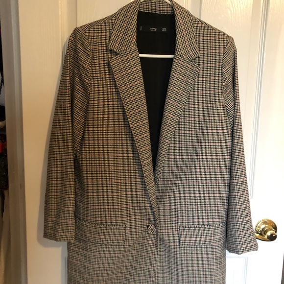 Mango Structured Suit Plaid Check Blazer - Picture 10 of 12